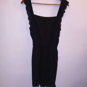H&M Black Romper with Pockets and Elastic Waist Size Large